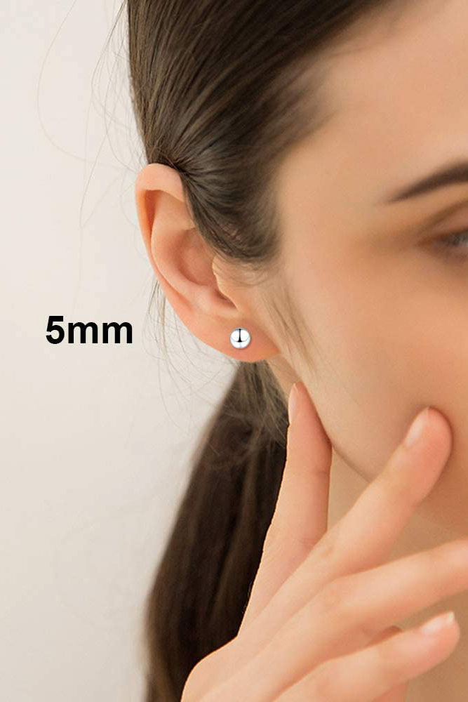 Küçük resim: Top Gümüş Kadın Küpe 5mm (Altın)