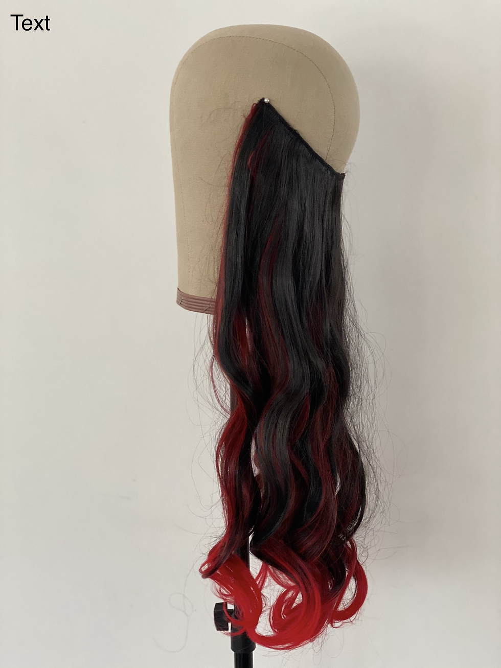 Thumbnail: HAS22 BLACK & RED SYNTHETIC HAIR PIECE