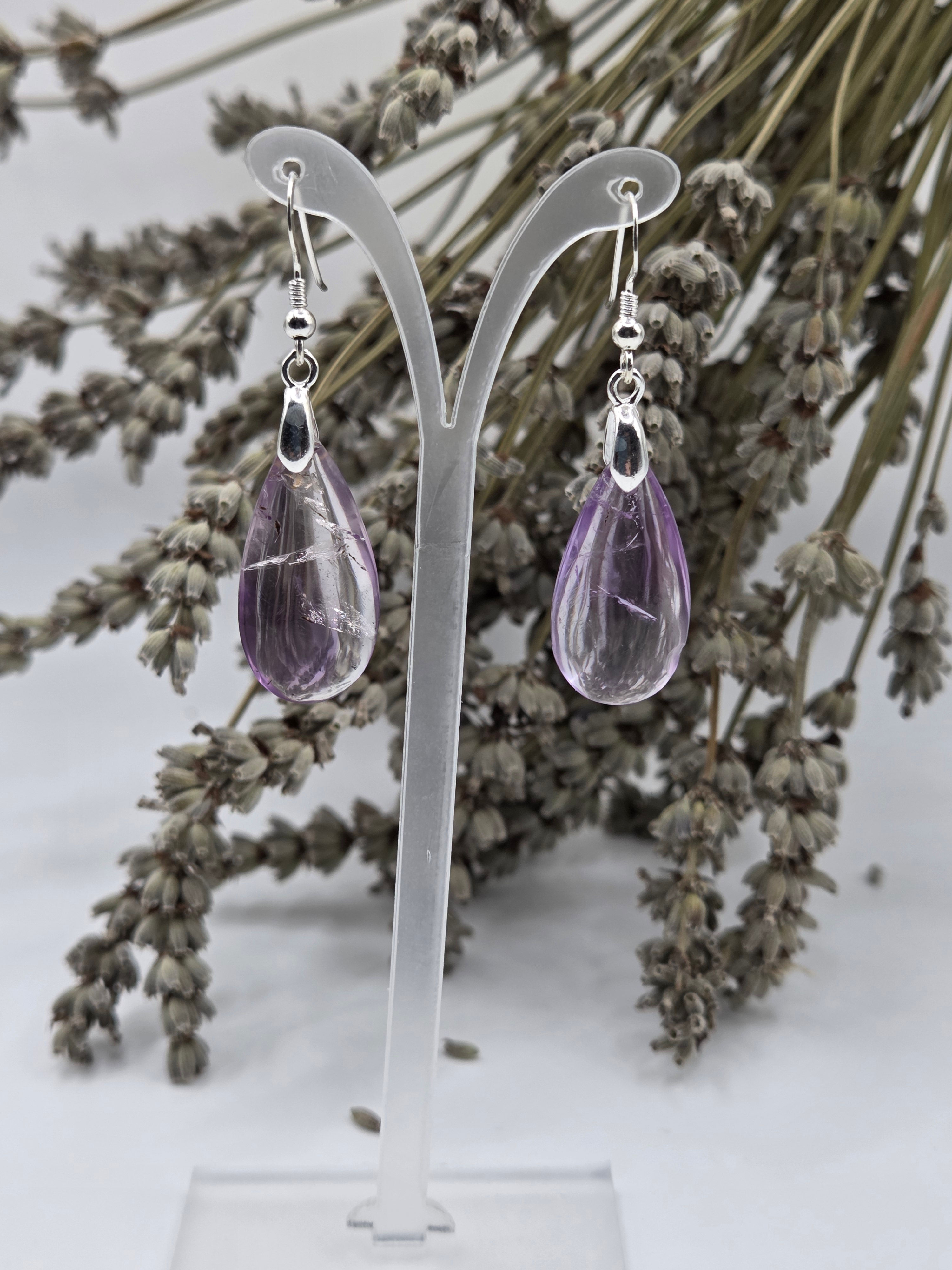 Boucles d'oreilles en Améthyste et argent 925