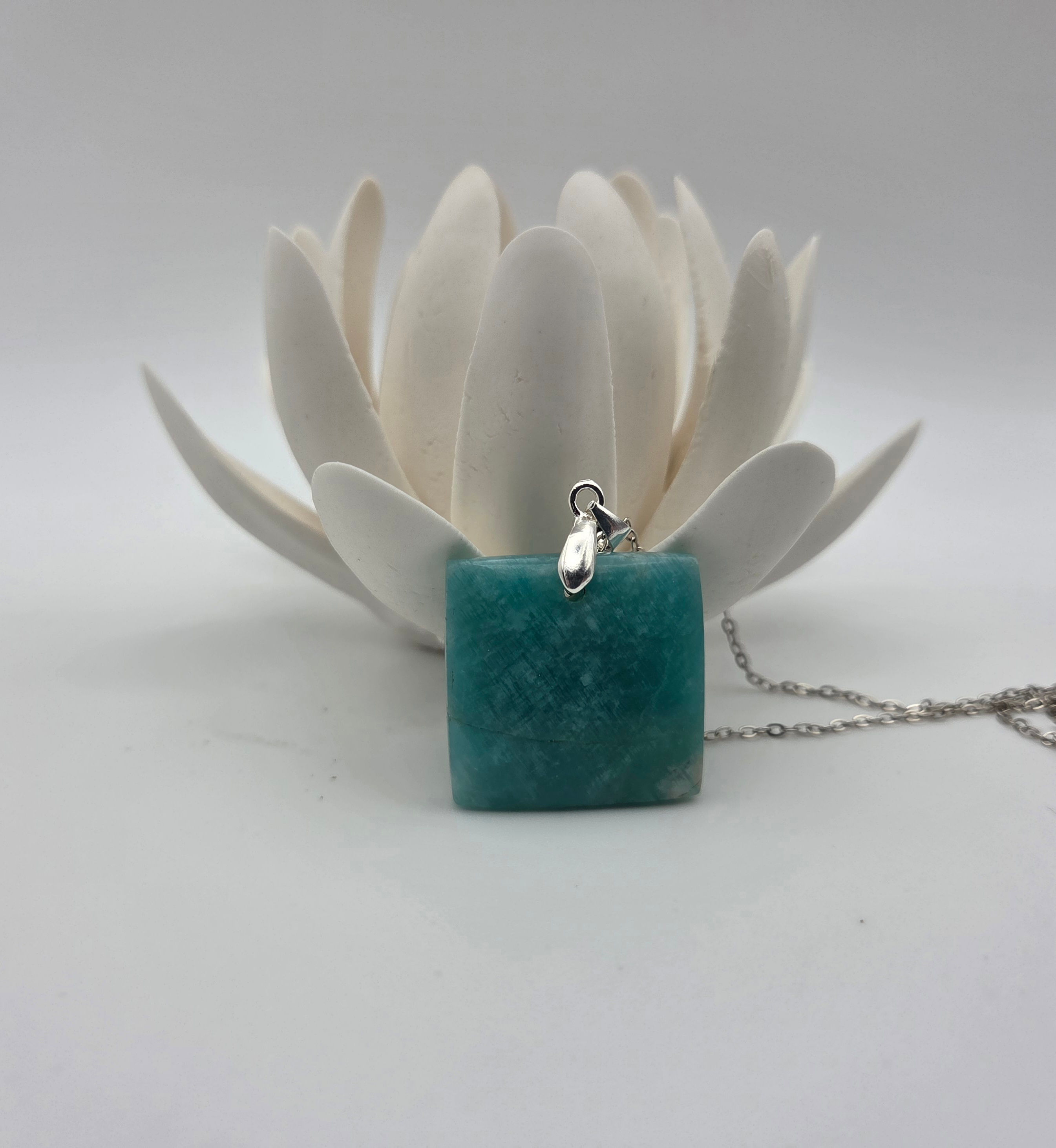 Pendentif en Amazonite de Madagascar et en argent 925