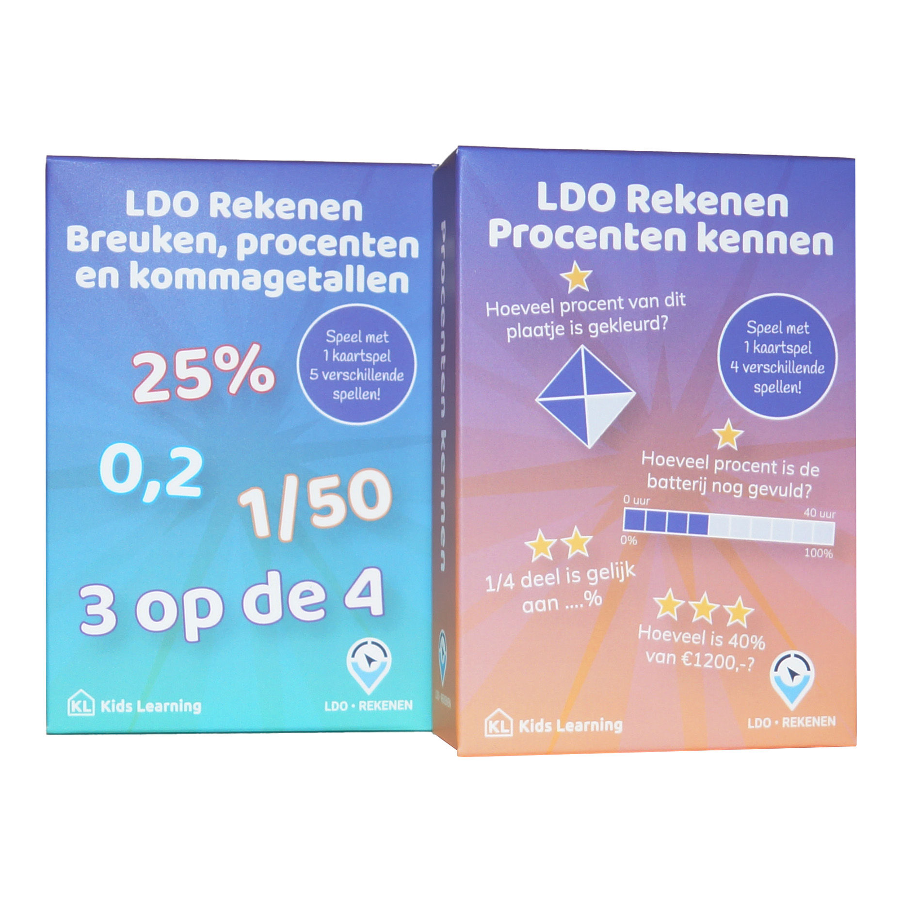 LDO Rekenen - Kaartspel Verhouding en procenten - set van 2