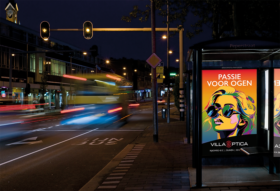 Abri poster in de nacht