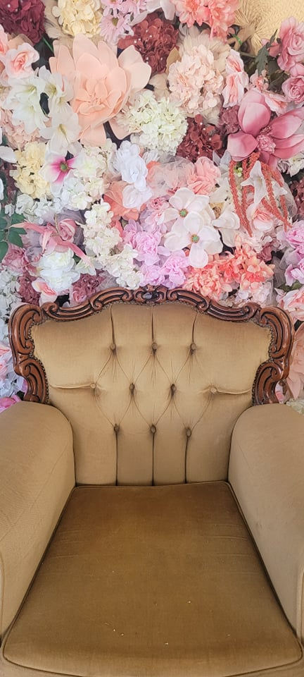 Thumbnail: 76 in Tall X 84 in Wide Hand-made Floral Wall Backdrop