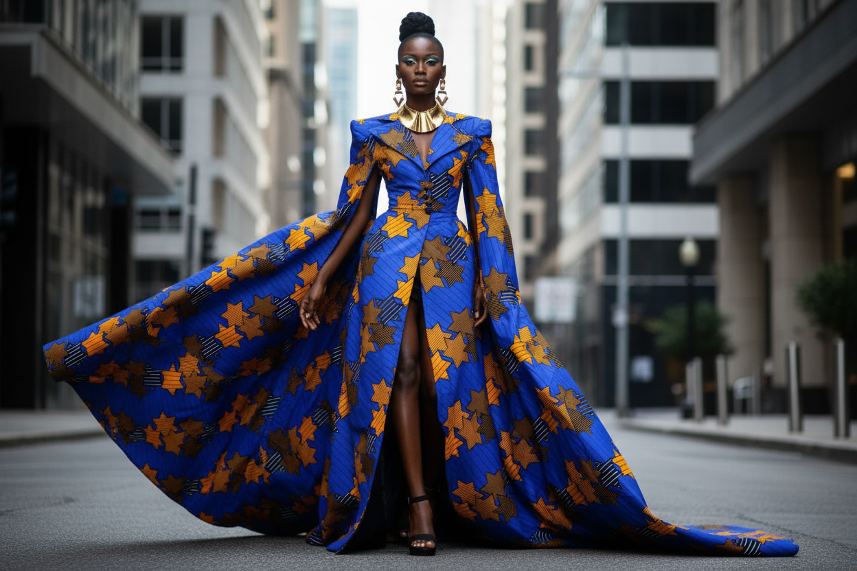 African wax print 100% cotton 6 yards for craft and dress making.