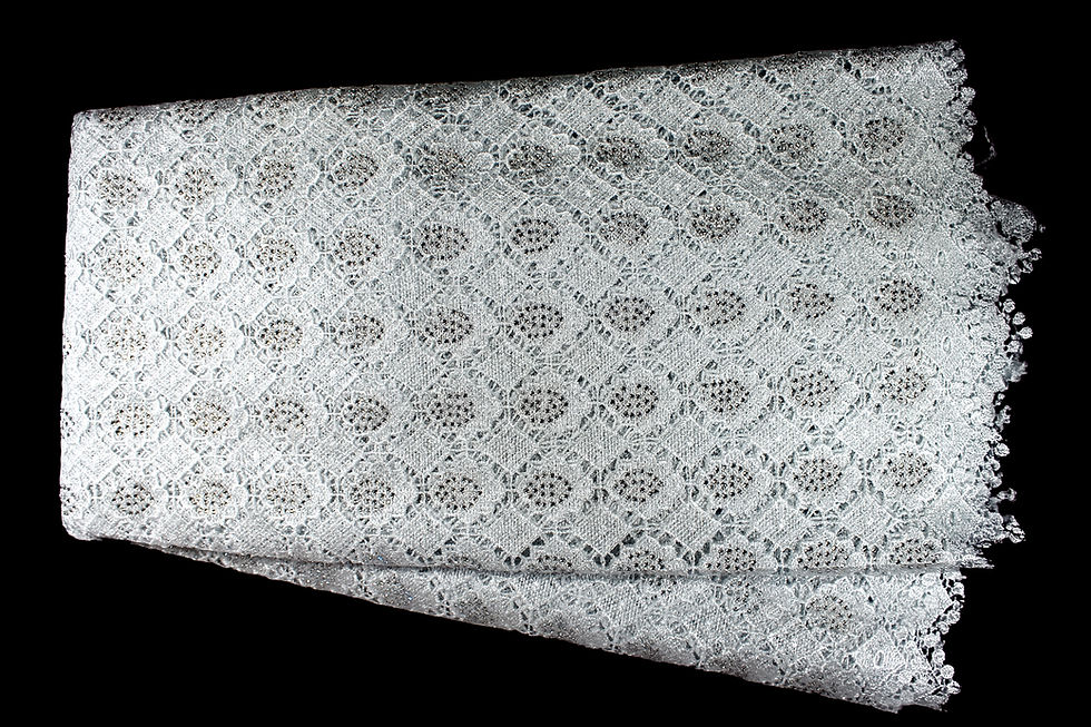 Thumbnail: African Cord lace fabric 5 yards, net lace, wedding bridesmaid