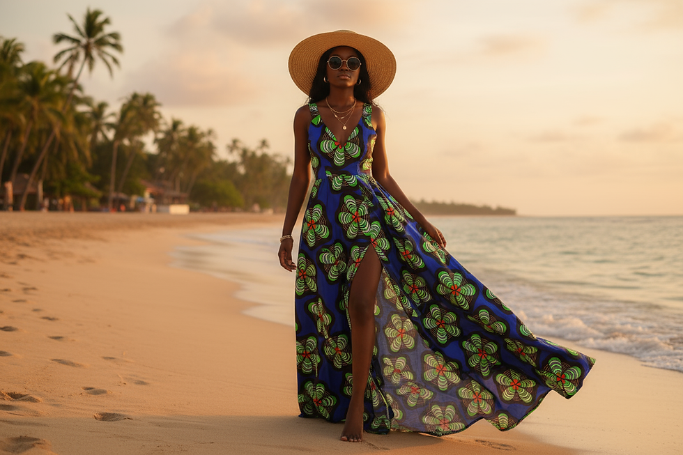 African wax print 100% cotton 6 yards for craft and dress making.