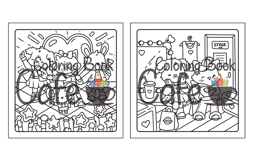 Thumbnail: Comfy K-POP sample pages with an animal group singing for fans and relaxing backstage before a show