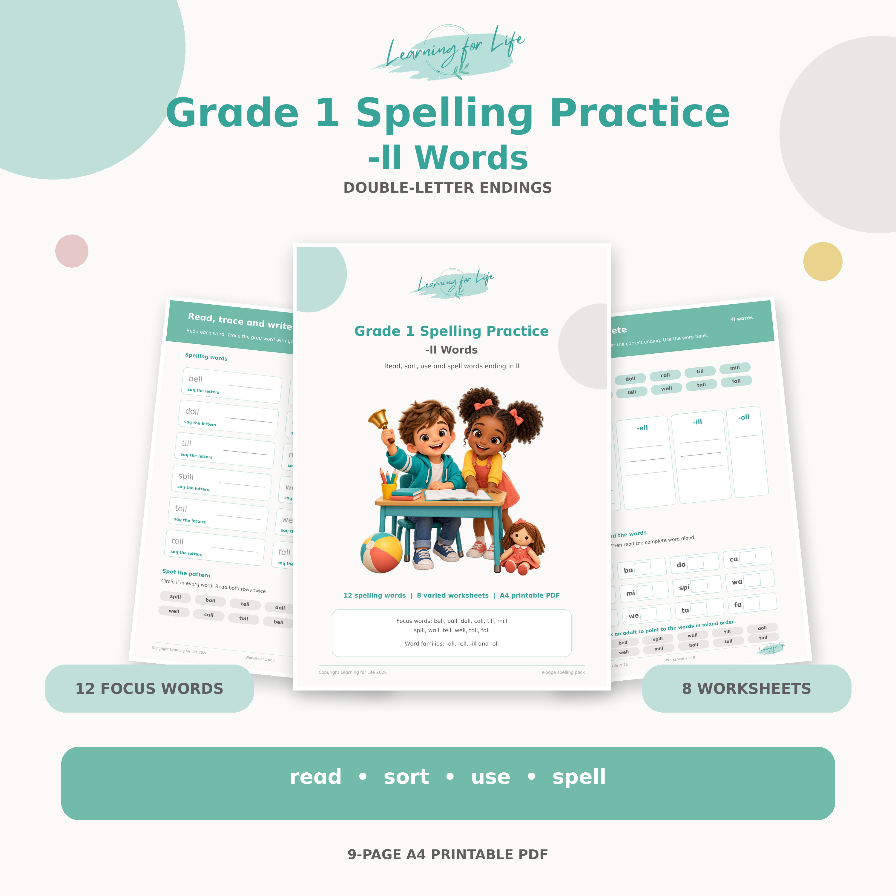Grade 1 Spelling - ll Words