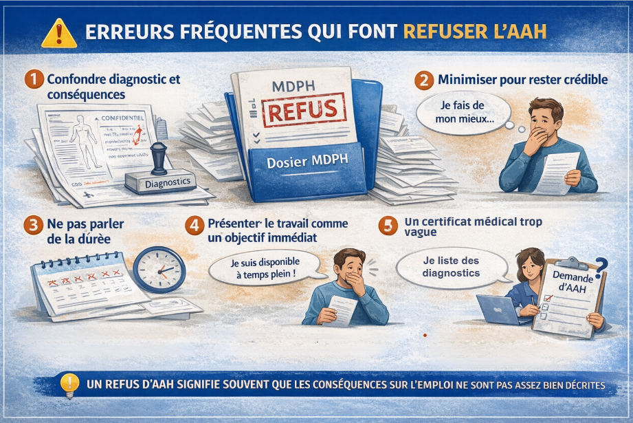 AAH refusée : les erreurs les plus fréquentes qui font tomber un dossier pourtant recevable