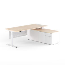 Ori R Workstation Built-in Cable Management Trays and Power Outlets