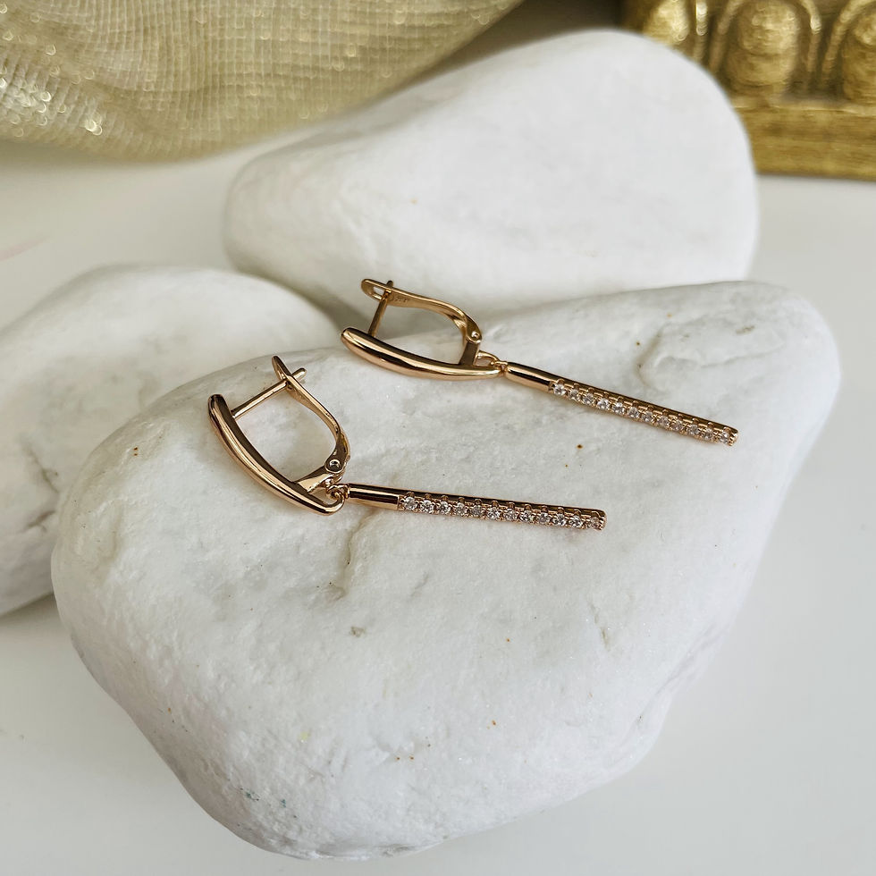 Cubuk Suyolu Modeli Rose Renk Rodyum Kaplama Sallantili Bijuteri Kupe Görseli