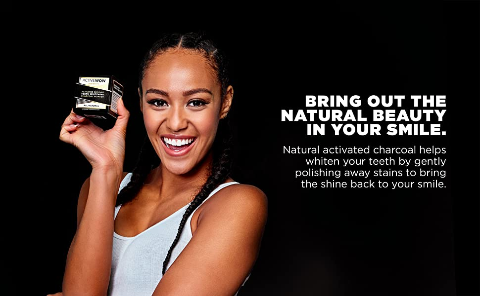 Active Wow Teeth Whitening Charcoal Powder Natural