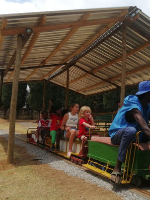 Mini train rides and train track