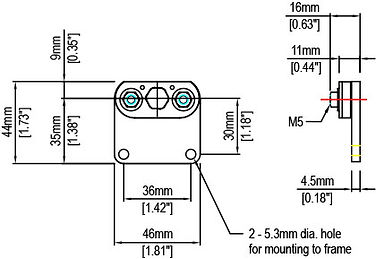 Dibujo técnico del soporte de montaje MBC-071