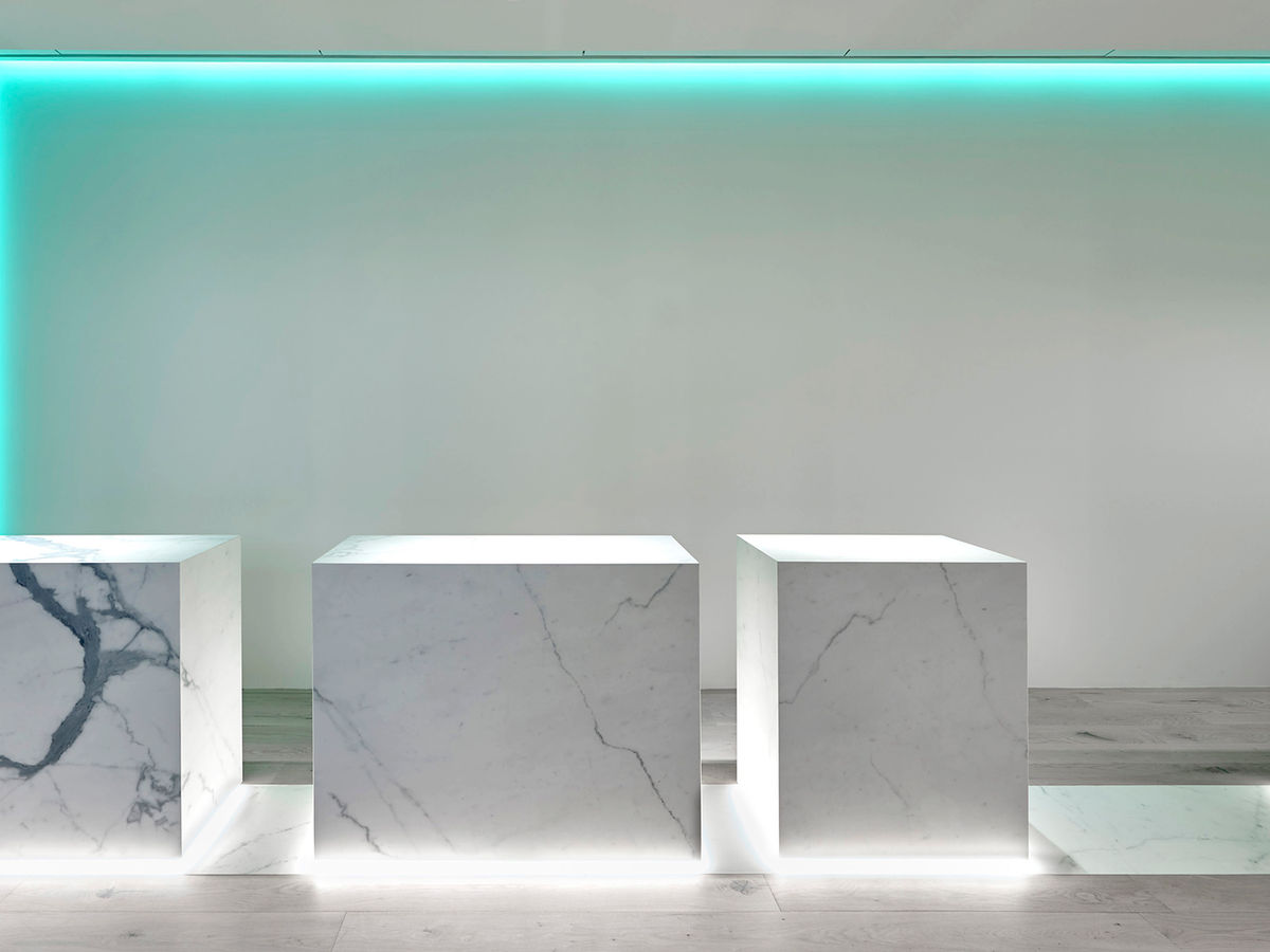 The Luminii Experience Center Light Lounge with Green
