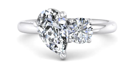 white gold asymmetrical engagement ring
