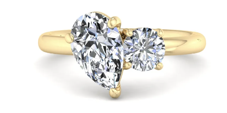 yellow gold asymmetrical engagement ring