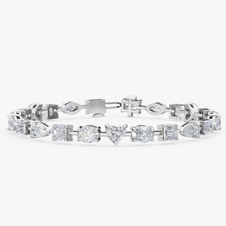 white gold mixed-shape diamond tennis bracelet
