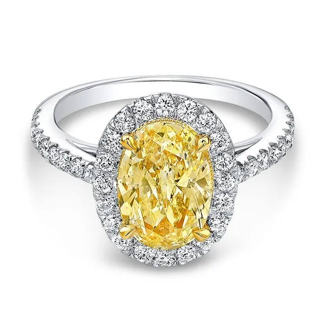 oval yellow diamond engagement ring