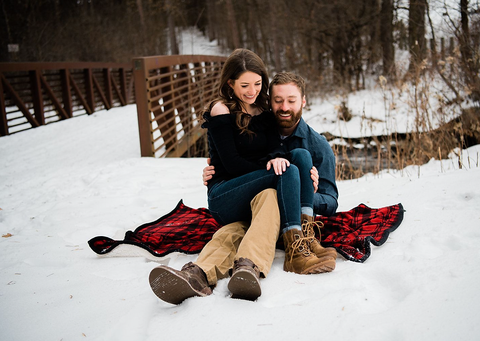 Winter outdoor wedding proposal