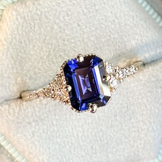 Custom Sapphire and Diamond Engagement Ring
