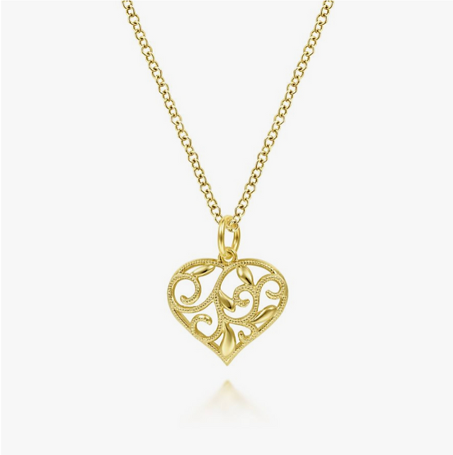 yellow gold charm pendant
