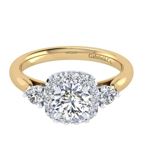 Meghan Markle look-a-like engagement ring, yellow gold three stone engagement ring