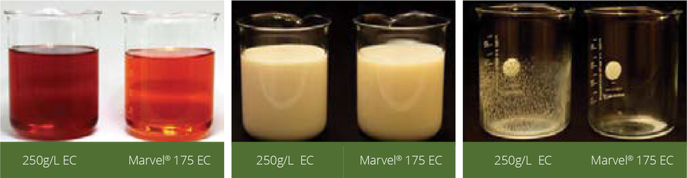 An image showing how Marvel 175EC mixes better than other products
