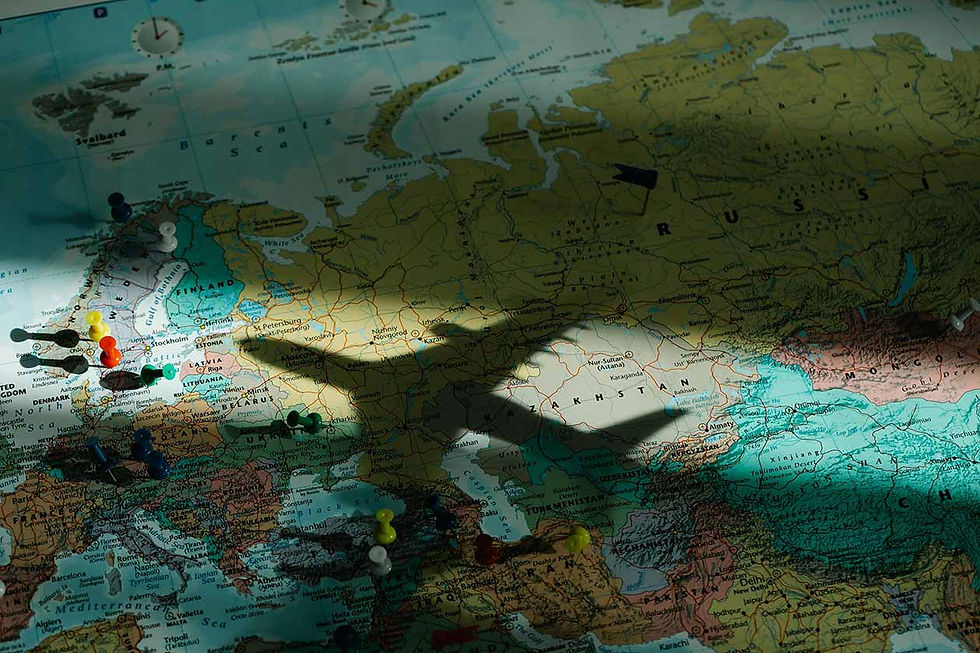Map of flexible flight destinations for budget travelers