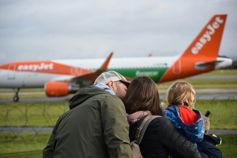 Irish tourists preparing for summer travel in 2025 at Dublin Airport