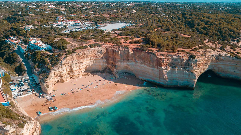 Cliff over Benagil Beach in Portugal – top destination for Irish tourists 2025