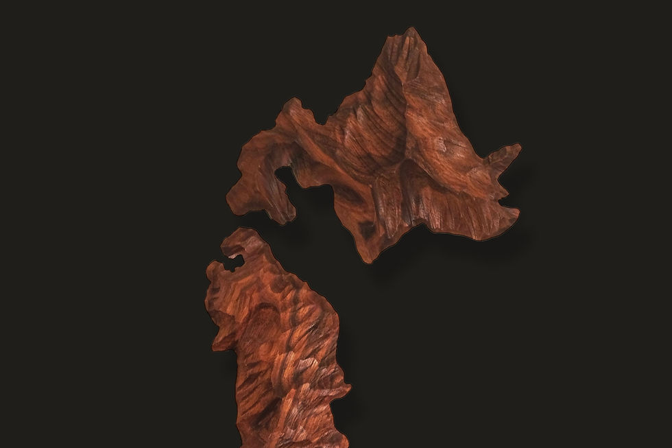 Thumbnail: 3-foot Handcrafted Koa Islands of Japan Wall Art