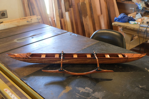 Medium Solid Koa Racing Canoe | Kalai Koa Woods