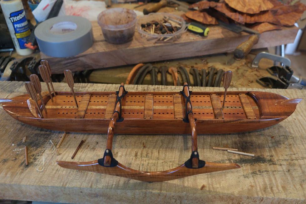 Thumbnail: 32-inch Koa Cribbage Board Canoe - Large