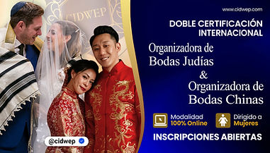 Organizadora de Bodas Judías & Organizadora de Bodas Chinas - Modalidad Online, Inscripciones Abiertas
