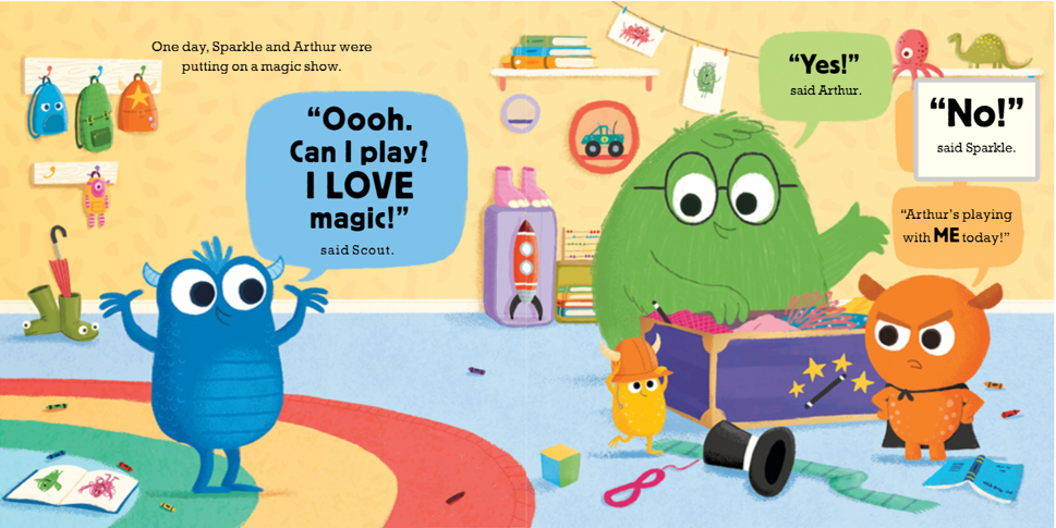 Mini Monsters Can I Play? by Caryl Hart & Tony Neal, Simon & Schuster.