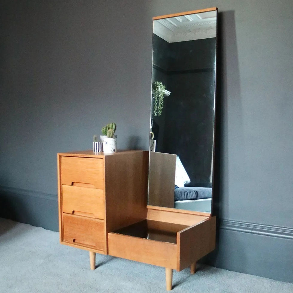 Vintage Mid Century Oak Stag C Range Drawers Dresser by John and Sylvia R