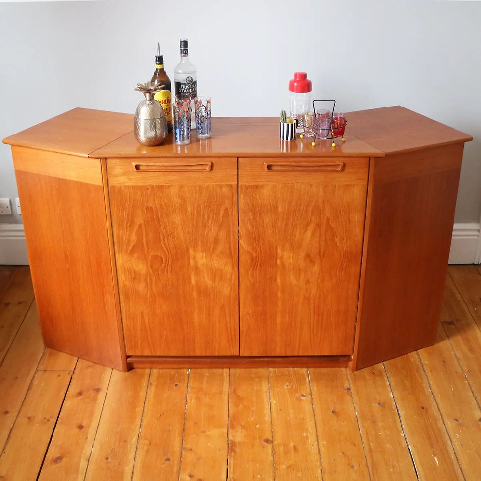 Vintage Mid Century Teak Extending Bar