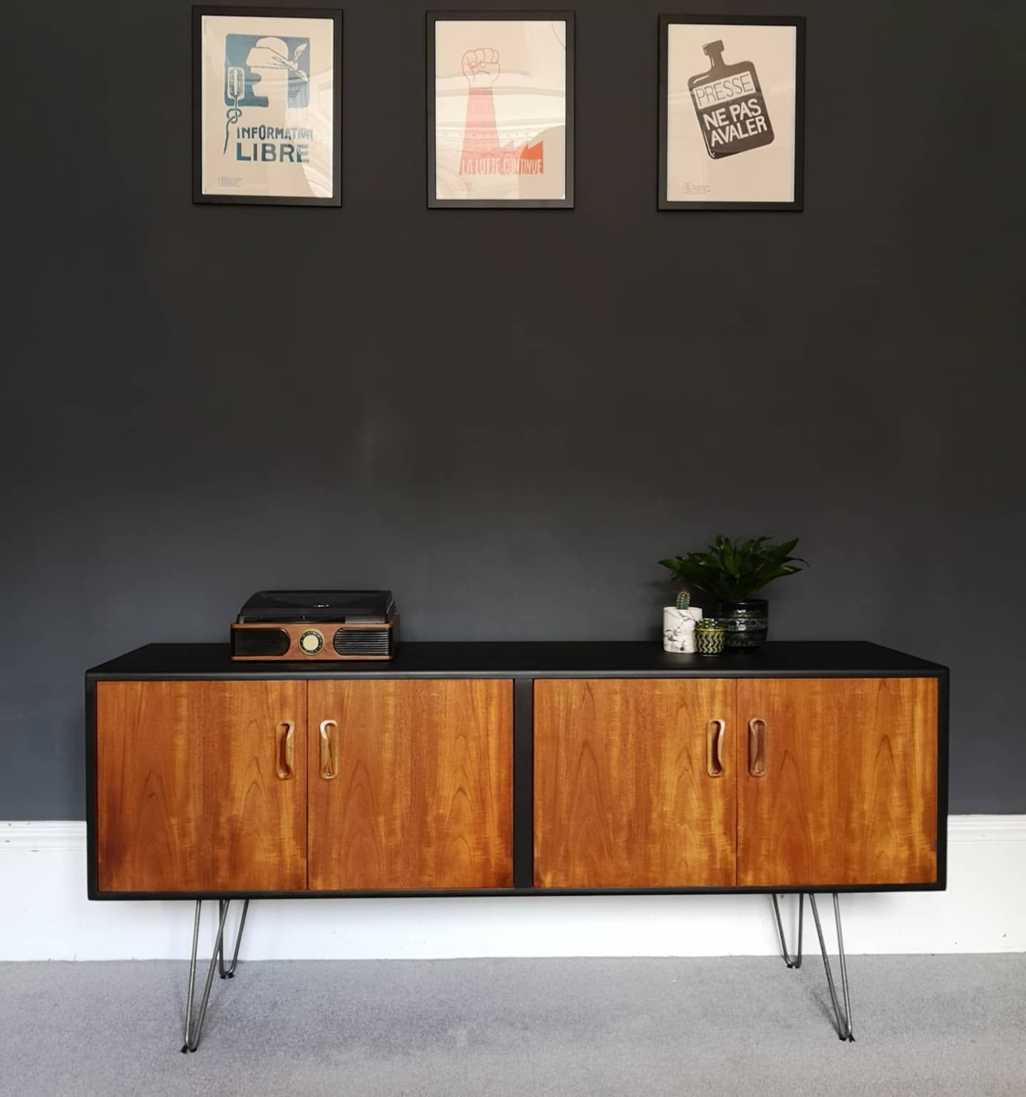 Mid Century G Plan Fresco Sideboard Vinyl Cabinet. Fully Refurbished.