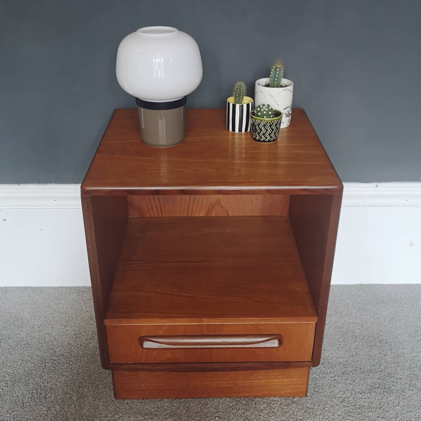 Vintage Mid Century G Plan Fresco Teak Bedside Side Table.