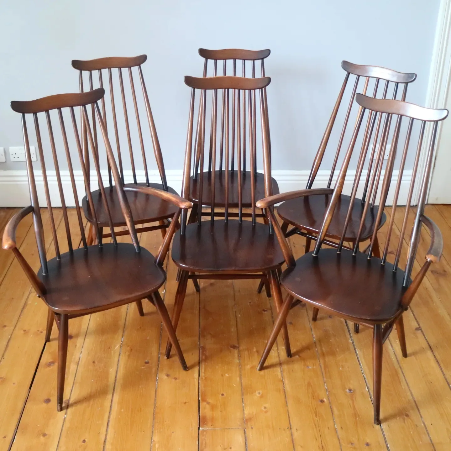 Vintage Ercol Goldsmith 369/369A Dining Chairs
