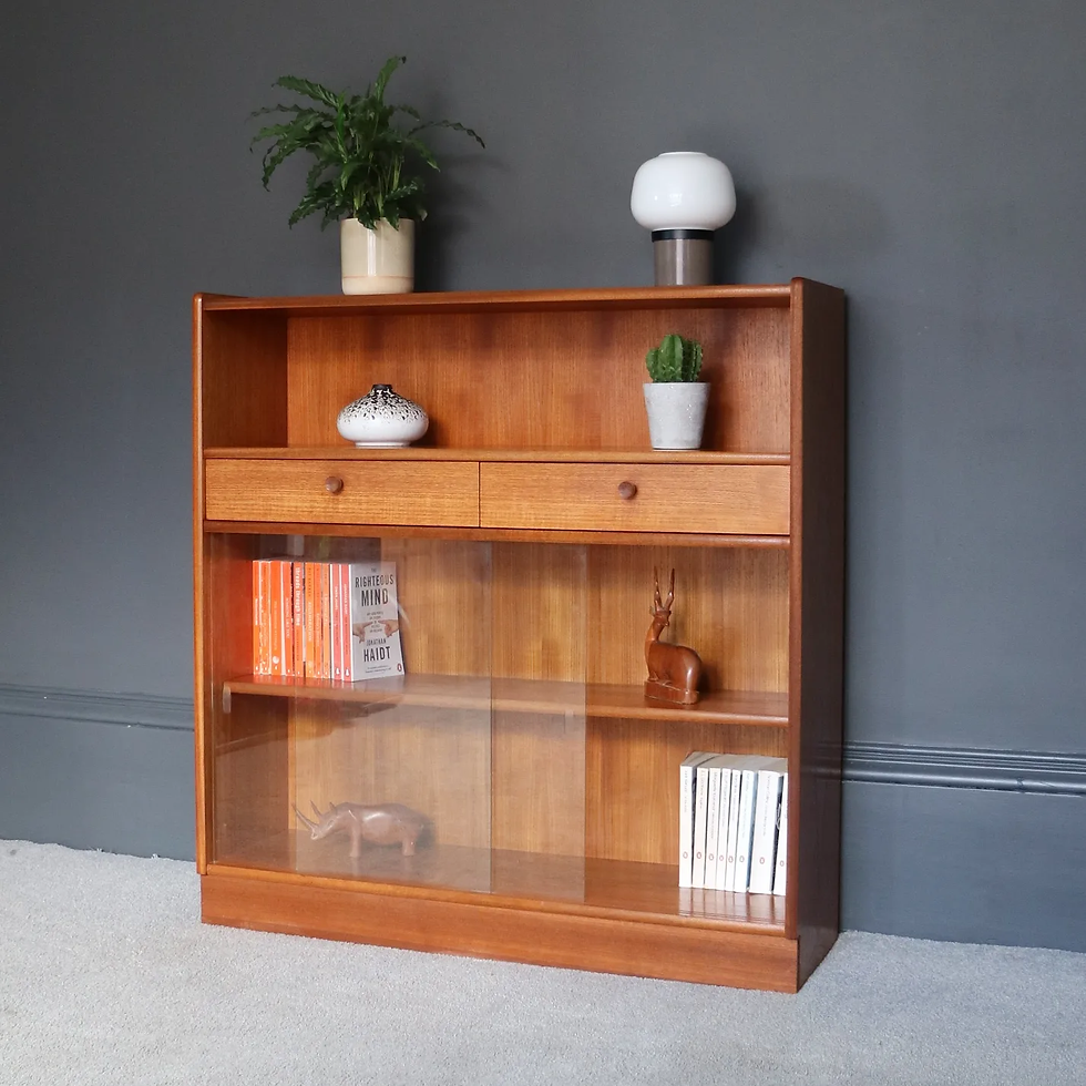 Vintage Nathan Teak Bookcase Cabinet