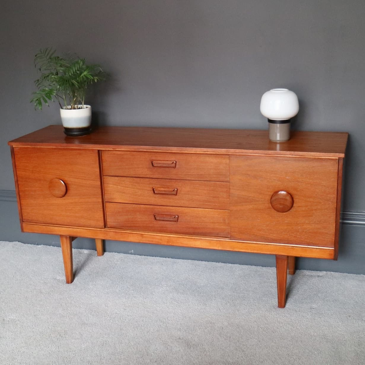Vintage Mid Century Teak Sideboard by Avalon
