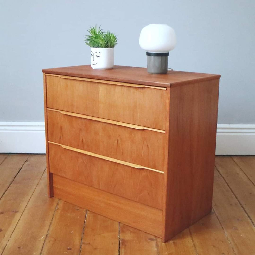 Vintage Mid Century Teak Chest Of Drawers