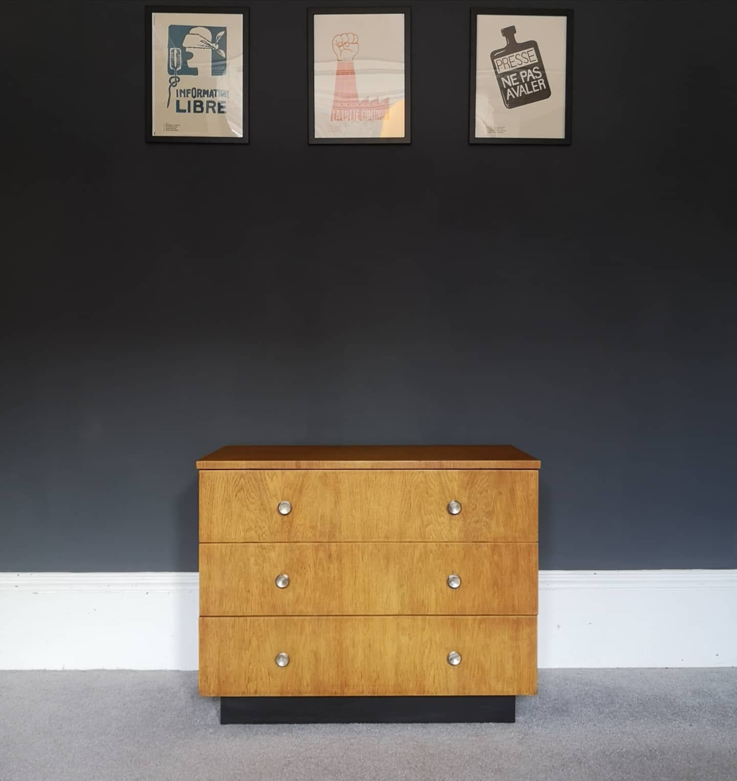 Vintage Mid Century Utility Set Of Drawers. Fully Restored