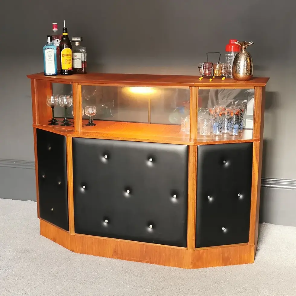 Vintage Mid Century Teak Home Cocktail Bar