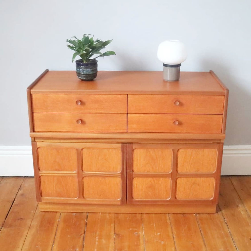 Vintage Nathan Teak Compact Sideboard Vinyl Cabinet