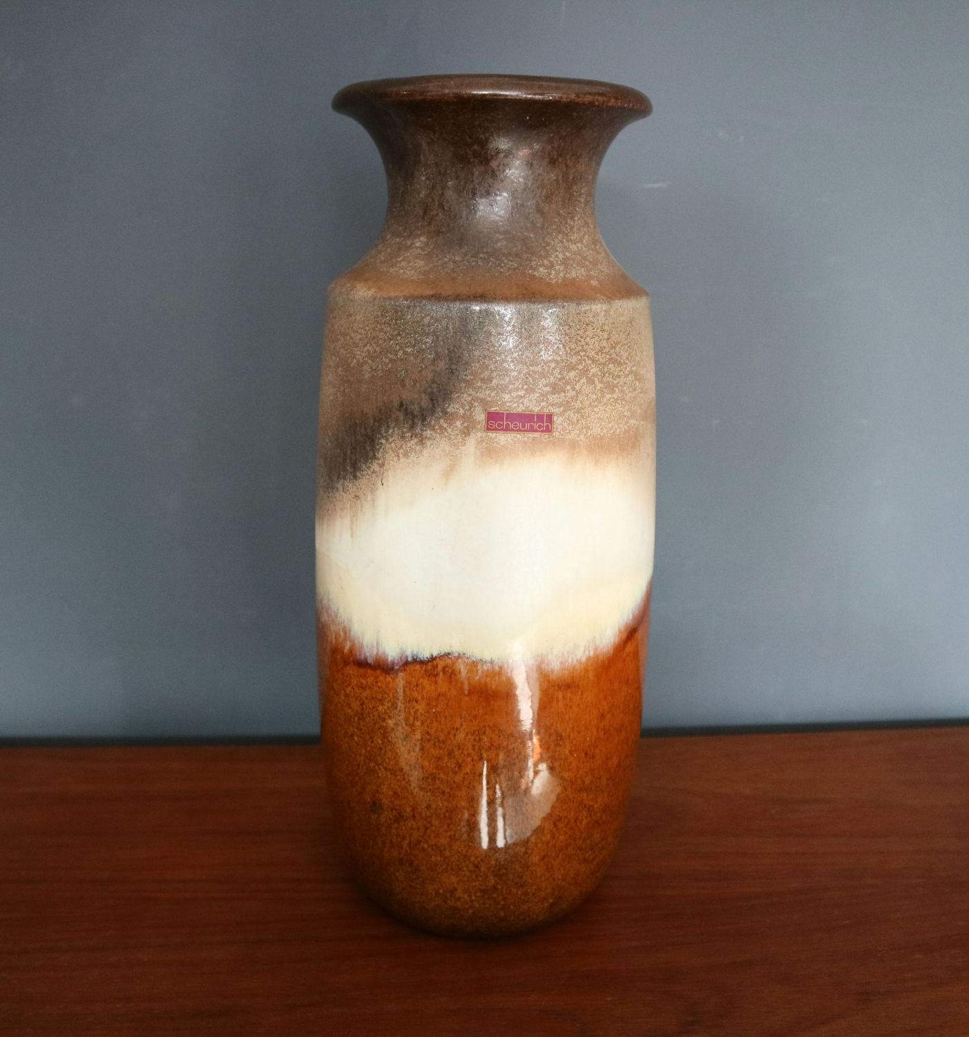 Vintage Mid Century West German Scheurich Keramik 239-41 Fat Lava Floor Vase.