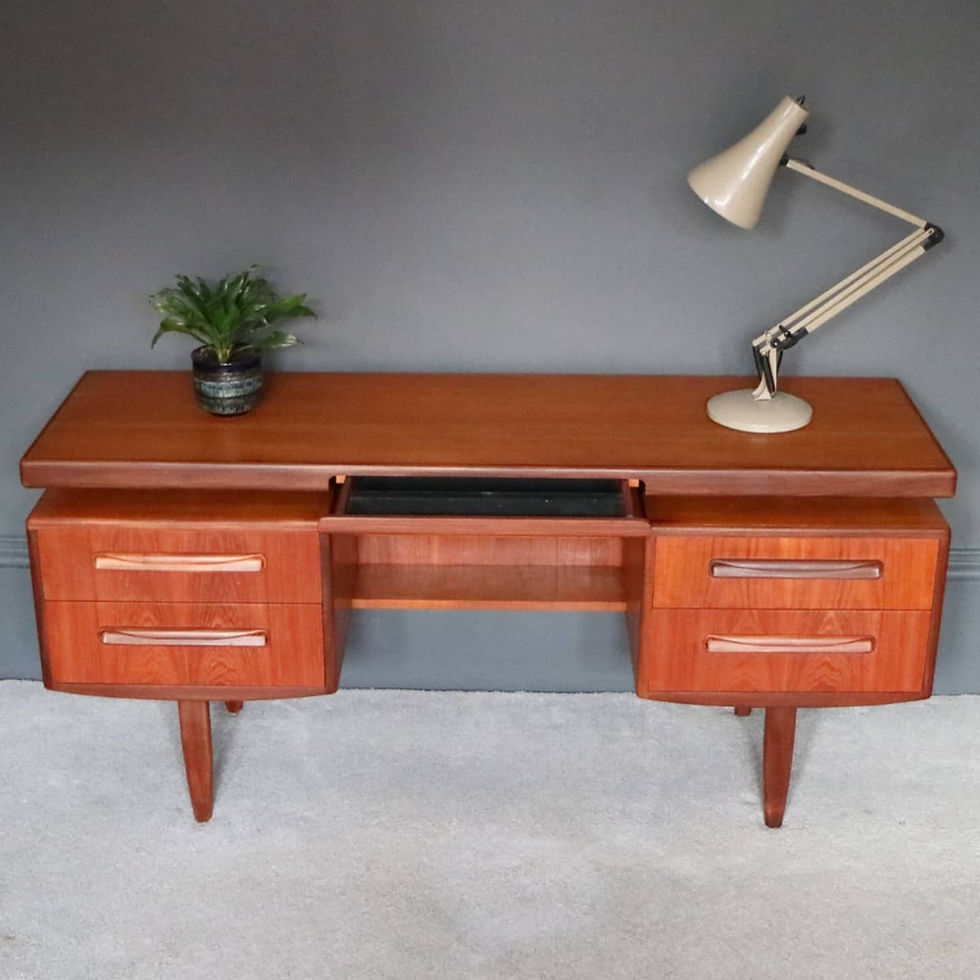 Thumbnail: Vintage Mid Century Teak G Plan Fresco Floating Desk. Fully Restored.