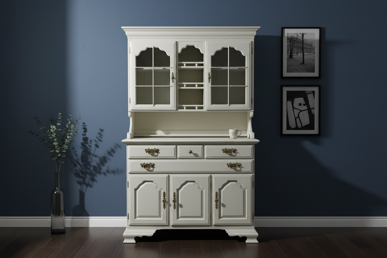 The Bellmere — Refinished 2-Piece Hutch Buffet in Cottage White
